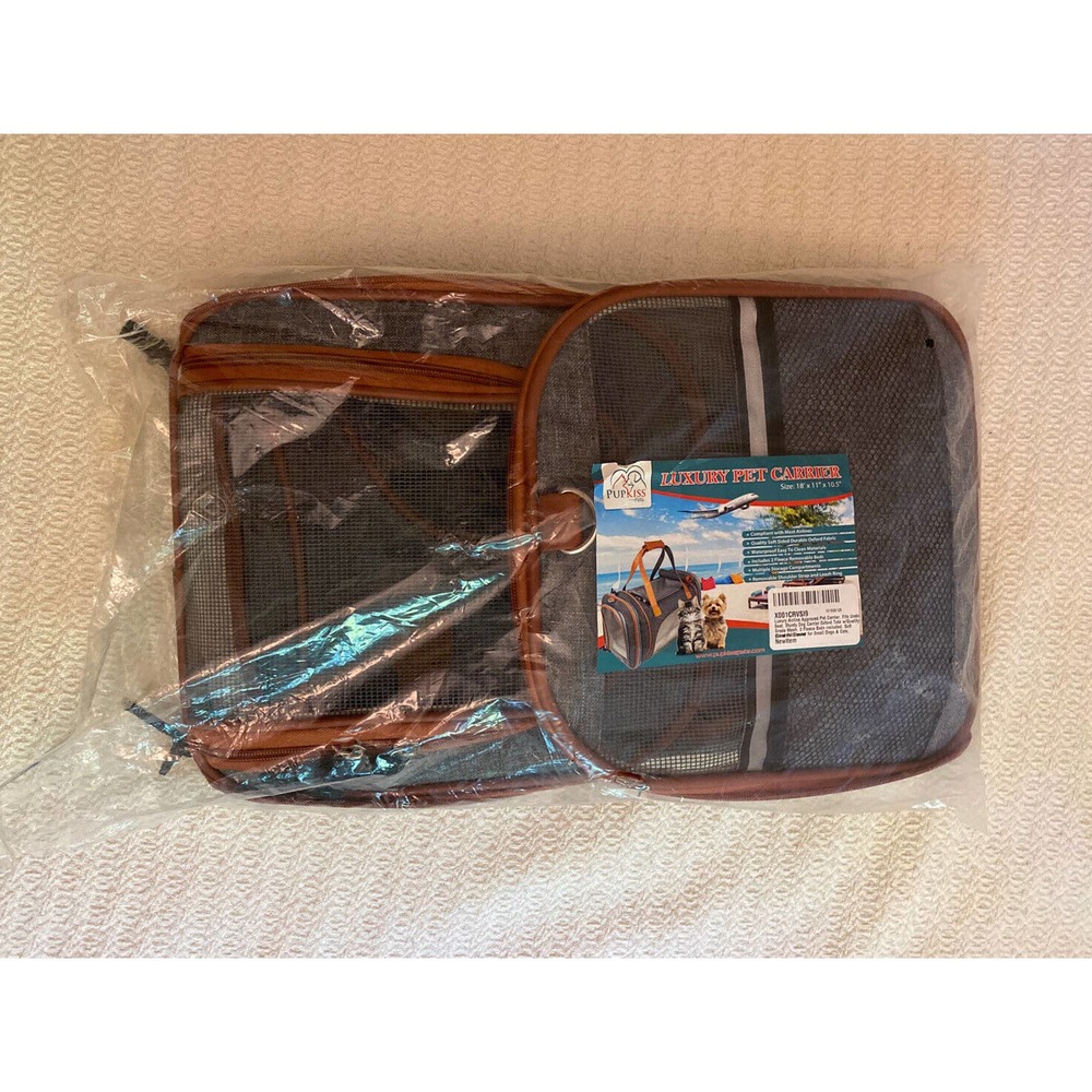 18”Lx11”Hx10.5"W Luxury Airline Pet Carrier Dog & Cat Carrier quality grade mesh